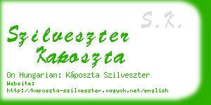 szilveszter kaposzta business card